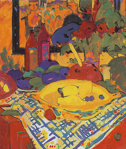 Bodegon En Mesa Rojo 1995 Limited Edition Print - Manel Anoro
