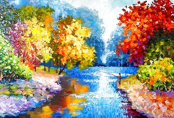 Morning Fishing 24x36 Original Painting - Alexander Antanenka Morning Fishing 24x36 Original Painting - Alexander Antanenka