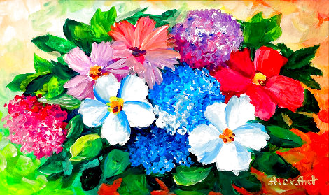Summer Bouquet 2018 13x19 Original Painting - Alexander Antanenka