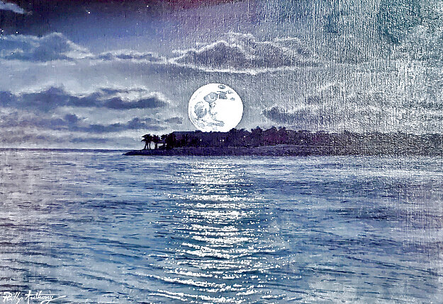 Moon Over the Sunset 2011 22x26 Original Painting - Phillip Anthony