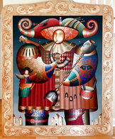 Comedia Del Arte 1998 84x70 Super Huge Original Painting by Anton Arkhipov - 2 Comedia Del Arte 1998 84x70 Super Huge Original Painting by Anton Arkhipov - 2