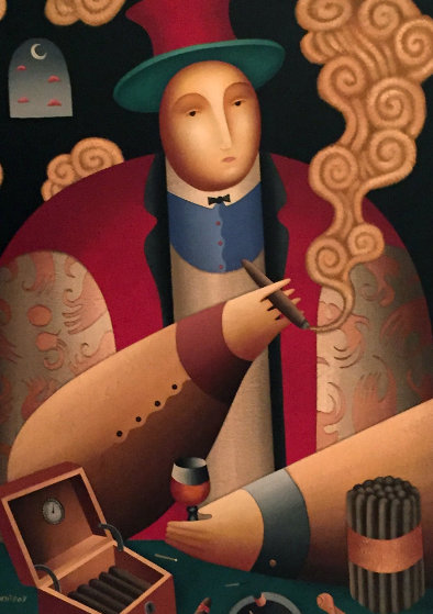 Cigars 1997 59x47 Original Painting by Anton Arkhipov Cigars 1997 59x47 Original Painting by Anton Arkhipov