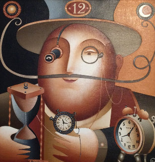 Time Keeper 2000 21x21 Original Painting - Anton Arkhipov Time Keeper 2000 21x21 Original Painting - Anton Arkhipov