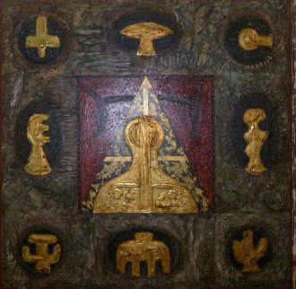 Surroundings 1993 54x54 Huge Original Painting - Anton Arkhipov Surroundings 1993 54x54 Huge Original Painting - Anton Arkhipov