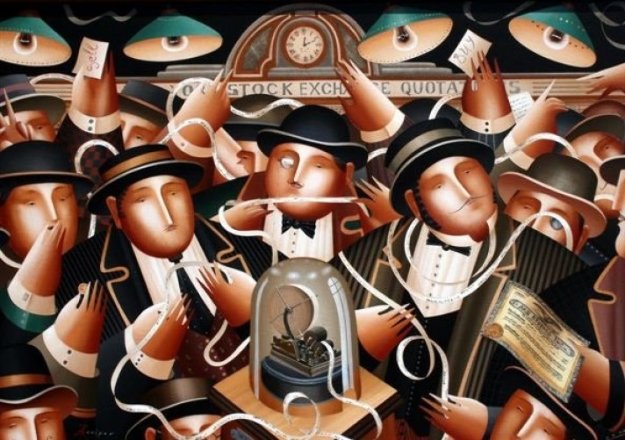 Wall Street - Stock Market 2003 Original Painting - Anton Arkhipov