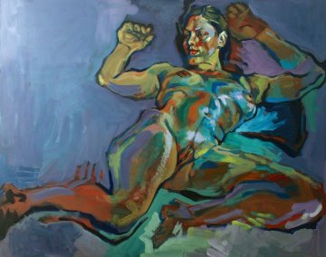 Evening Nude 2012 32x40 Huge Original Painting - Piotr Antonow
