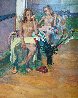 Untitled Portrait of Two Nude Women 74x62 Huge - Mural Size Original Painting by Anton Sipos - 2