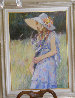 Untitled Young Girl With Hat 1970 49x39 Huge Original Painting by Anton Sipos - 1