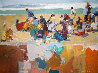 At the Beach 1973 30x40  Huge - California Original Painting by Anton Sipos - 0