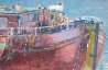 Boat on the Seine River Paris 30x40 Original Painting by Anton Sipos - 2 Boat on the Seine River Paris 30x40 Original Painting by Anton Sipos - 2