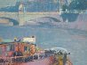 Boat on the Seine River Paris 30x40 Original Painting by Anton Sipos - 3 Boat on the Seine River Paris 30x40 Original Painting by Anton Sipos - 3