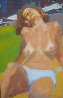 Reclining Topless Woman 30x19 Original Painting by Anton Sipos - 0 Reclining Topless Woman 30x19 Original Painting by Anton Sipos - 0
