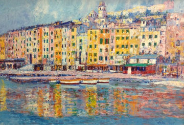 Porto Venere, Italy 1984 37x49 Super Huge Original Painting - Anton Sipos Porto Venere, Italy 1984 37x49 Super Huge Original Painting - Anton Sipos