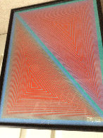Double Expanding Triangle With Green And Blue Borders 1950 Limited Edition Print by Richard Anuszkiewicz - 3 Double Expanding Triangle With Green And Blue Borders 1950 Limited Edition Print by Richard Anuszkiewicz - 3