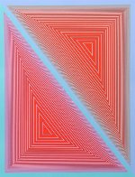 Double Expanding Triangle With Green And Blue Borders 1950 Limited Edition Print by Richard Anuszkiewicz - 0 Double Expanding Triangle With Green And Blue Borders 1950 Limited Edition Print by Richard Anuszkiewicz - 0