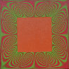 Green Edged Light Red Oxide 1980 48x48 Huge Original Painting by Richard Anuszkiewicz - 0