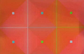 Six Squares 1969 Limited Edition Print - Richard Anuszkiewicz Six Squares 1969 Limited Edition Print - Richard Anuszkiewicz