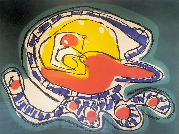 Large Green Etching 1976 Limited Edition Print - Karel Appel