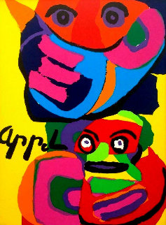 Two Faces 1973 Limited Edition Print - Karel Appel Two Faces 1973 Limited Edition Print - Karel Appel