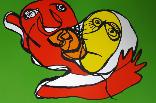 Putting Green Kiss 1978 HS - Huge Limited Edition Print by Karel Appel