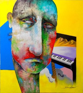 Mind of the Musician 2018 36x32 Original Painting - Arbe Berberyan Mind of the Musician 2018 36x32 Original Painting - Arbe Berberyan