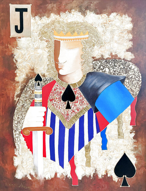One Eyed Jack BAT Embellished Giclee on Canvas - Huge Limited Edition Print by Arbe Berberyan One Eyed Jack BAT Embellished Giclee on Canvas - Huge Limited Edition Print by Arbe Berberyan