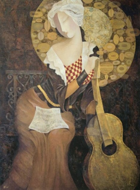 Music Becomes Her  1998 Embellished  Limited Edition Print by Arbe Berberyan