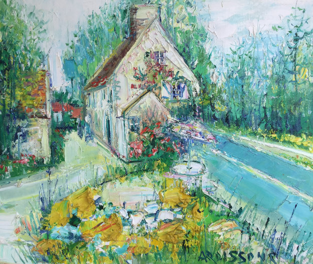 Madisons En Ile De France 1991 26x29 Original Painting - Yolande Ardissone