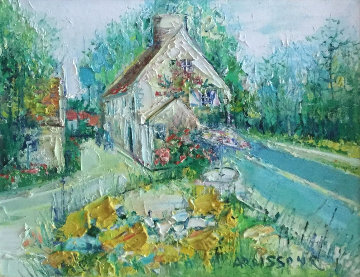 Maisons En Ile De France 1991 26x29 Original Painting - Yolande Ardissone