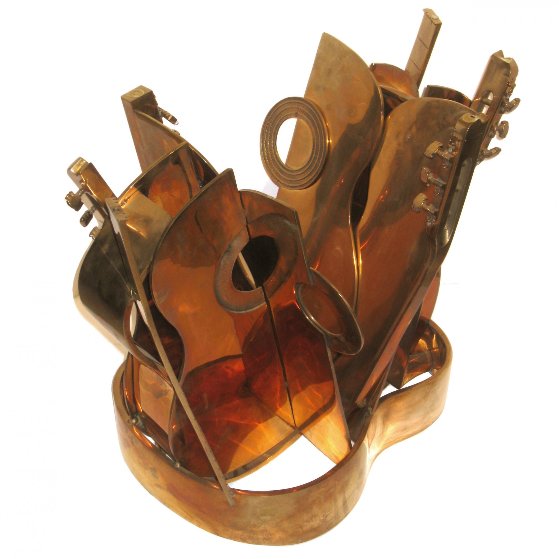 Arman Bronze Guitar Cocktail Table Base 1985 26 in Sculpture by Arman Arman Arman Bronze Guitar Cocktail Table Base 1985 26 in Sculpture by Arman Arman