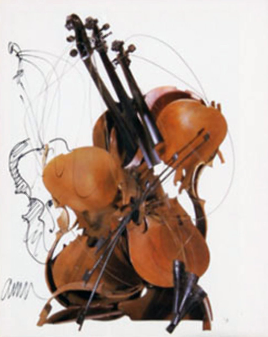 Violin - IV 18x16 Works on Paper (not prints) by Arman Arman