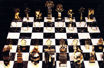 Chess Game (Collaboration Arman And Boisgontier) Bronze and Marble Sculpture 1986 Sculpture - Arman Arman Chess Game (Collaboration Arman And Boisgontier) Bronze and Marble Sculpture 1986 Sculpture - Arman Arman