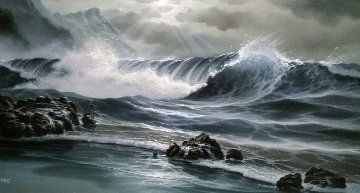 Skylit Wave 42x28 Original Painting - Arozi Skylit Wave 42x28 Original Painting - Arozi