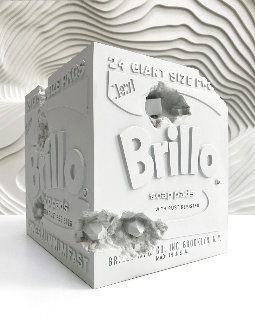 Eroded Brillo Box Blue Resin Sculpture 2020 9 in Sculpture - Daniel Arsham Eroded Brillo Box Blue Resin Sculpture 2020 9 in Sculpture - Daniel Arsham