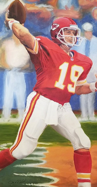 Untitled Painting (Signed By Joe Montana) 1997 59x35 Huge Original Painting by Thomas Arvid
