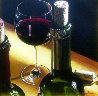 Three Corks, Two Bottles, and One Glass of Wine 1997 40x40 - Huge Original Painting by Thomas Arvid - 0