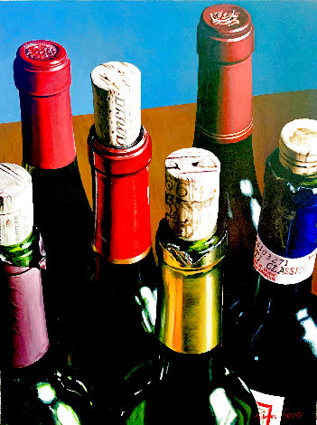 Untitled Wine Still Life 1997 63x48 - Huge Mural Size Painting Original Painting - Thomas Arvid