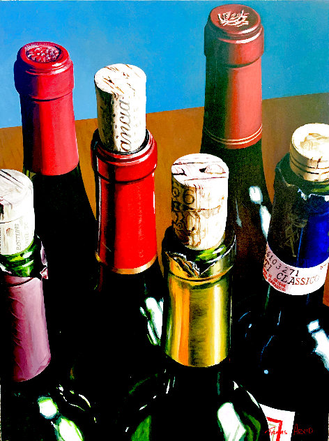 Untitled Wine Still Life 1997 63x48 - Huge Mural Size Original Painting by Thomas Arvid