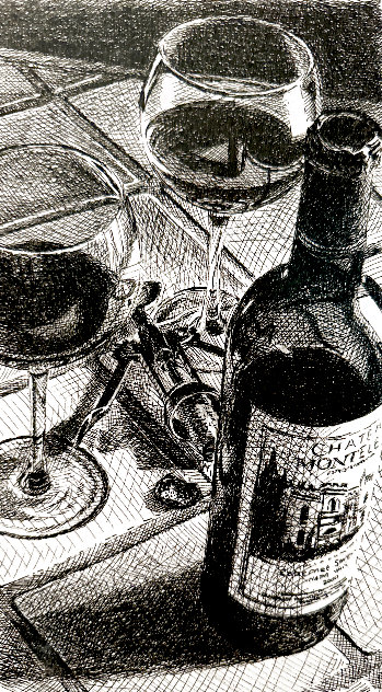 Portfolio of 3 Wine Still Life Serigraphs Limited Edition Print by Thomas Arvid