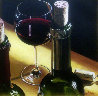 3 Corks, 2 Bottles And One Glass of Wine 1997 40x40 Original Painting by Thomas Arvid - 0