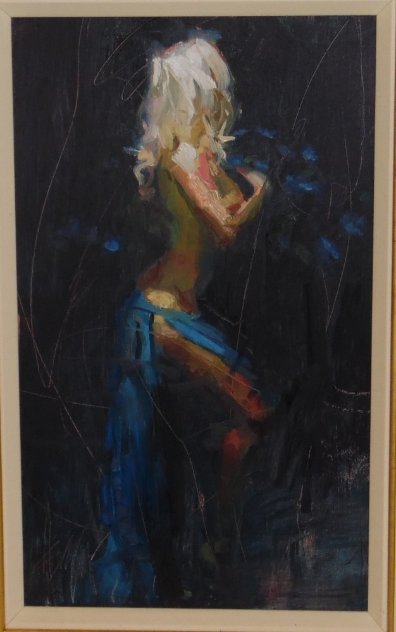 Golden Adornment 25x15 Original Painting by Henry Asencio