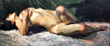 Evening Light 2005 23x42 Original Painting - Henry Asencio Evening Light 2005 23x42 Original Painting - Henry Asencio