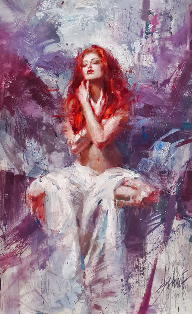 A Caressed Memory 2017 50x35 Huge Original Painting by Henry Asencio