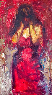 Beholding the Passion 2009 49x33 - Huge Original Painting - Henry Asencio