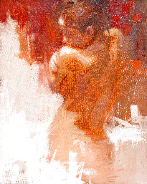 Nude Portrait 22x18 Original Painting - Henry Asencio