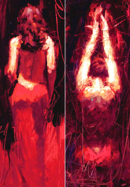 Passion Suite: Seduction and Surrender 2004 -  Set of 2 Embellished Limited Edition Print by Henry Asencio