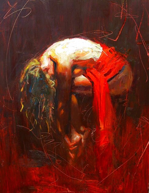 Solace Embellished Giclee on Canvas  - Huge Limited Edition Print by Henry Asencio