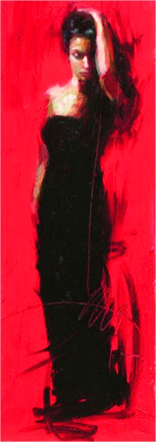 Scarlet Beauty 2012 Embellished Giclee on Canvas Limited Edition Print by Henry Asencio