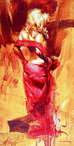 Crimson Reverie 2005 49x29 - Huge Original Painting - Henry Asencio