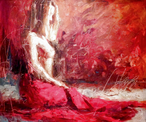 Golden Reverie 2001 42x48 - Huge Original Painting - Henry Asencio